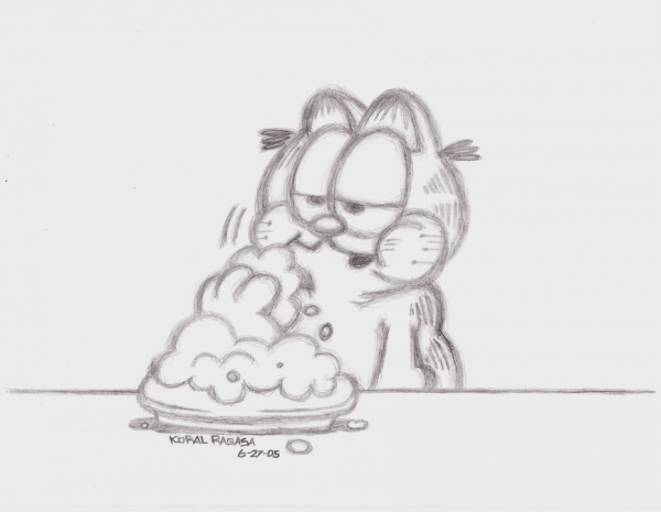 600x465 Garfield Sketch By Heteroclite360 - Garfield Sketch