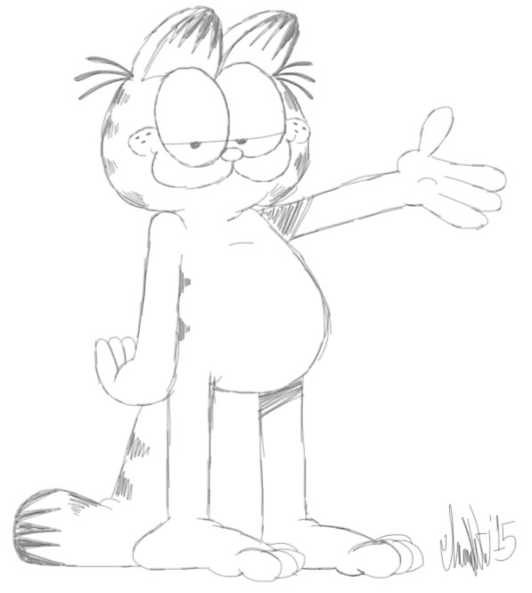597x665 Garfield Sketch By Theiransonic - Garfield Sketch