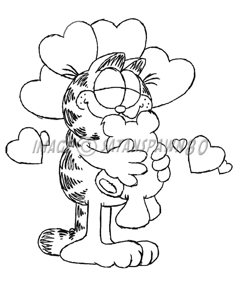 800x976 Garfield Valentine Sketch By Satanspawn80 - Garfield Sketch