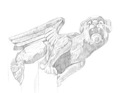 500x353 Gargoyle Drawings Tutorial In Pencil. An Online Drawing Lesson. - Gargoyle Sketch