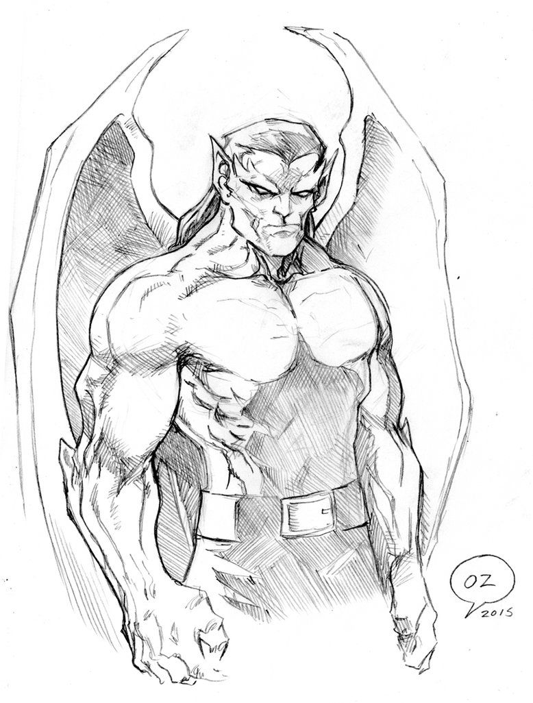 778x1026 Goliath (Gargoyles) Sketch Pencils By Omar Zaldivar Artwork - Gargoyle Sketch