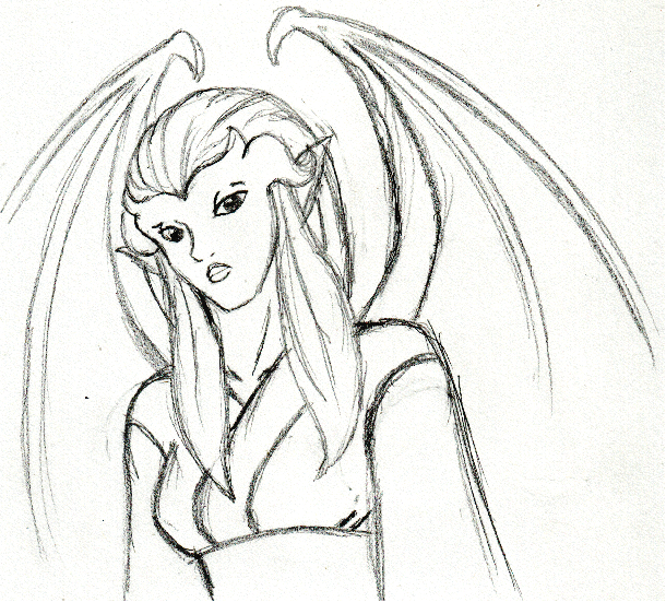 610x551 Ishimura Gargoyle Sketch By Senorakitty - Gargoyle Sketch