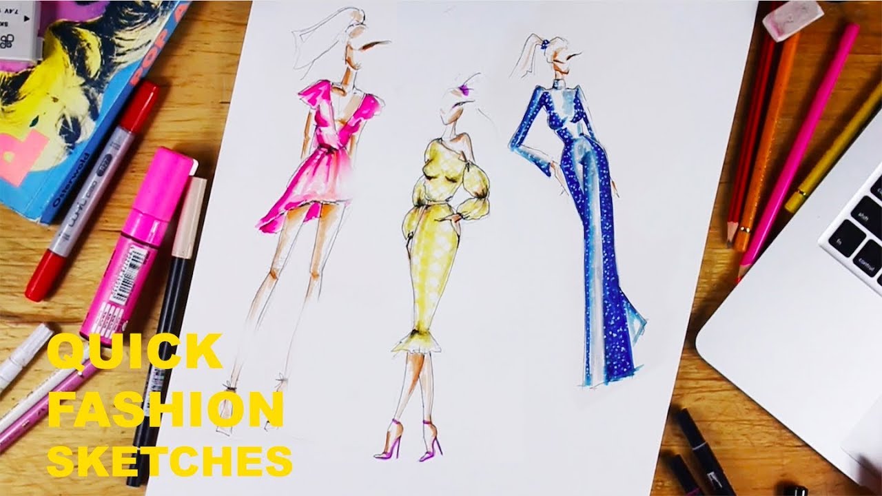 1280x720 Quick Fashion Sketches - Garland Sketch