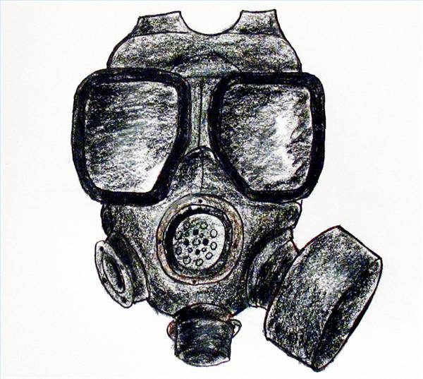 600x537 How To Draw A Gas Mask Ehow - Gas Mask Sketch