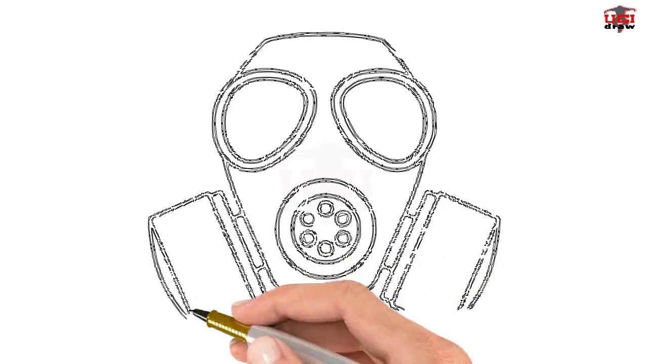 1280x720 How To Draw A Gas Mask Step By Step Easy For Beginnerskids - Gas Mask Sketch
