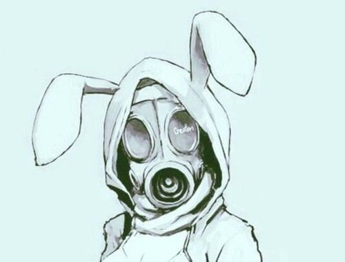 500x380 Image De Anime, Bunny, And Gas Mask Concepts - Gas Mask Sketch