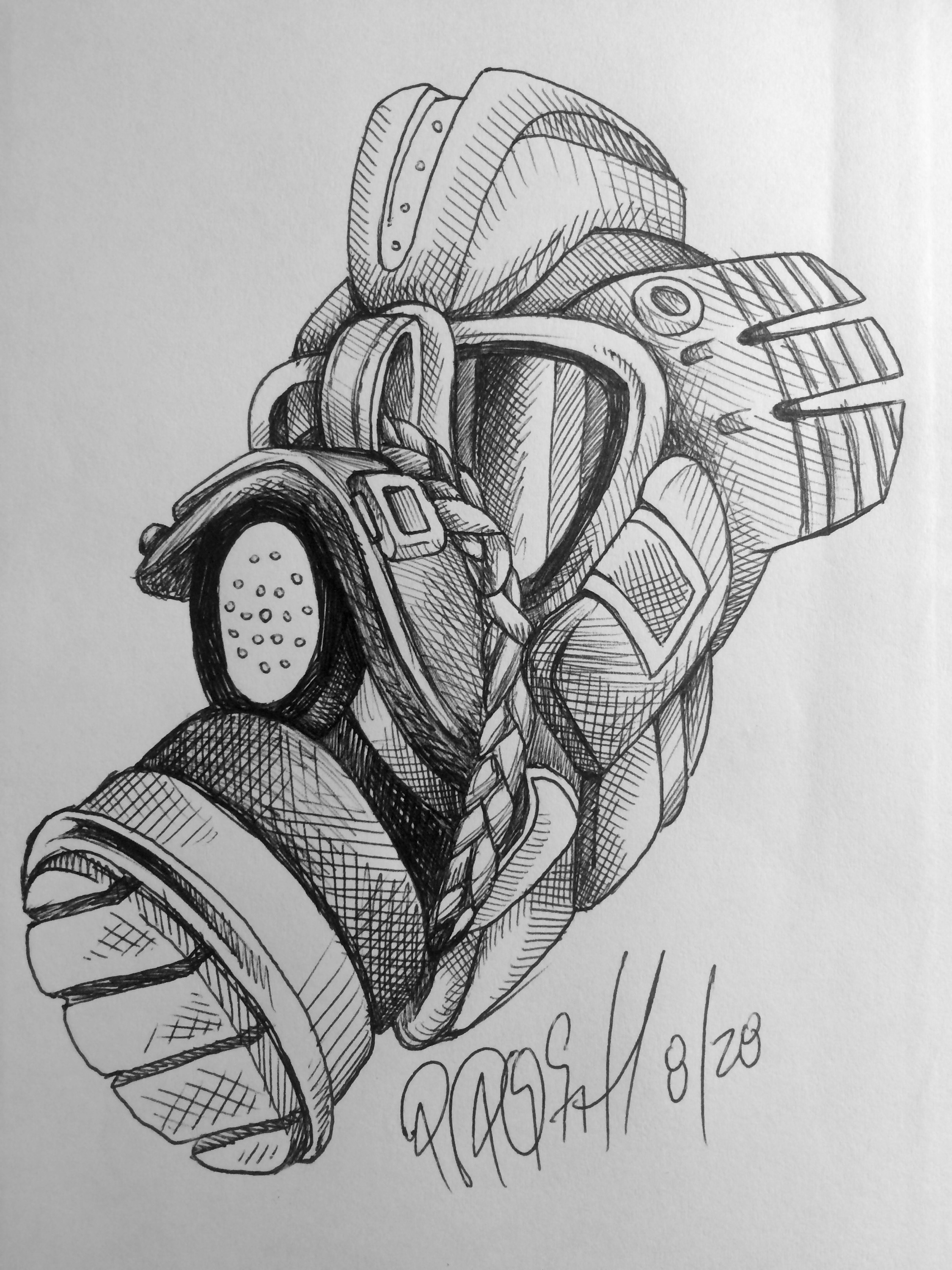 2250x3000 Daily Creation Lebron Iv Gas Mask Sketch The Blog - Gas Mask Sketch
