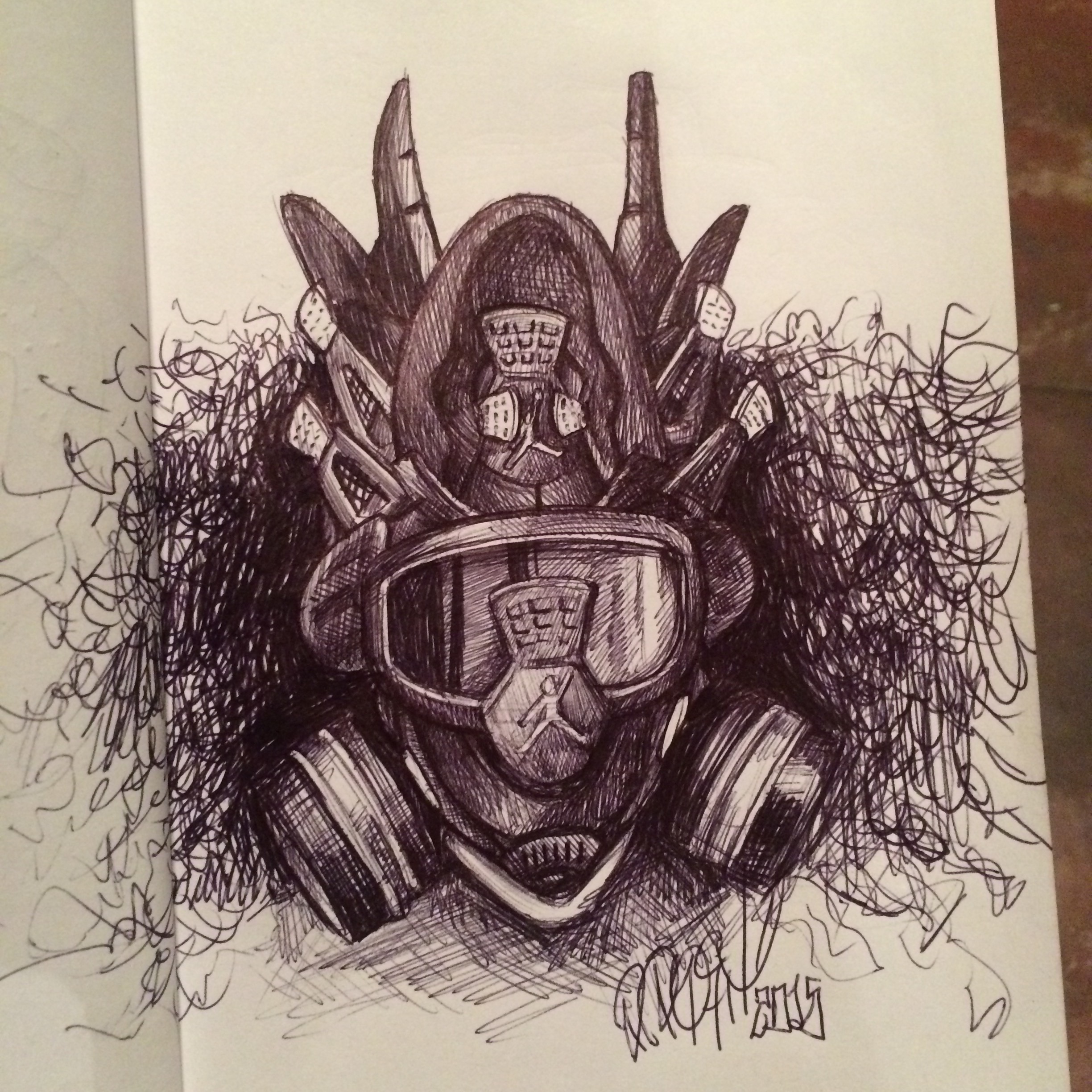2448x2448 Thunder Iv Gas Mask Daily Sketch - Gas Mask Sketch