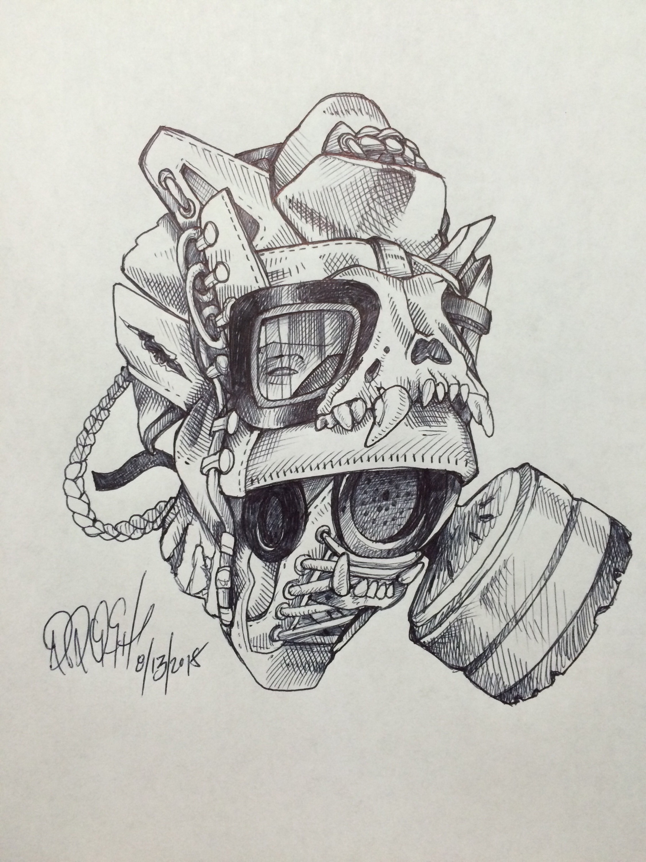 Gas Mask Sketch at PaintingValley.com | Explore collection of Gas Mask ...