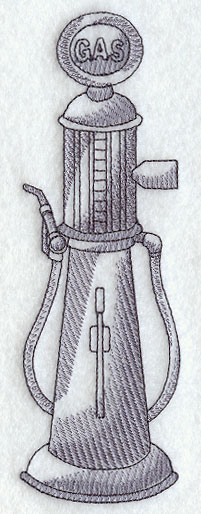 201x514 Machine Embroidery Designs - Gas Pump Sketch