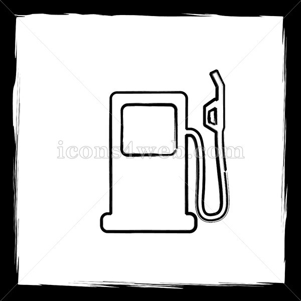 600x600 Oil Pump Sketch Icon. - Gas Pump Sketch