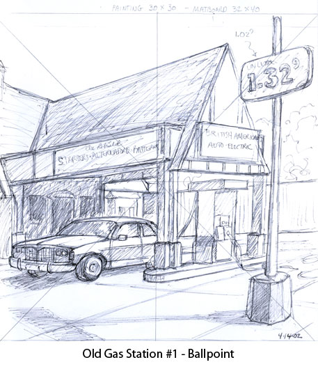 Gas Station Sketch at PaintingValley.com | Explore collection of Gas ...