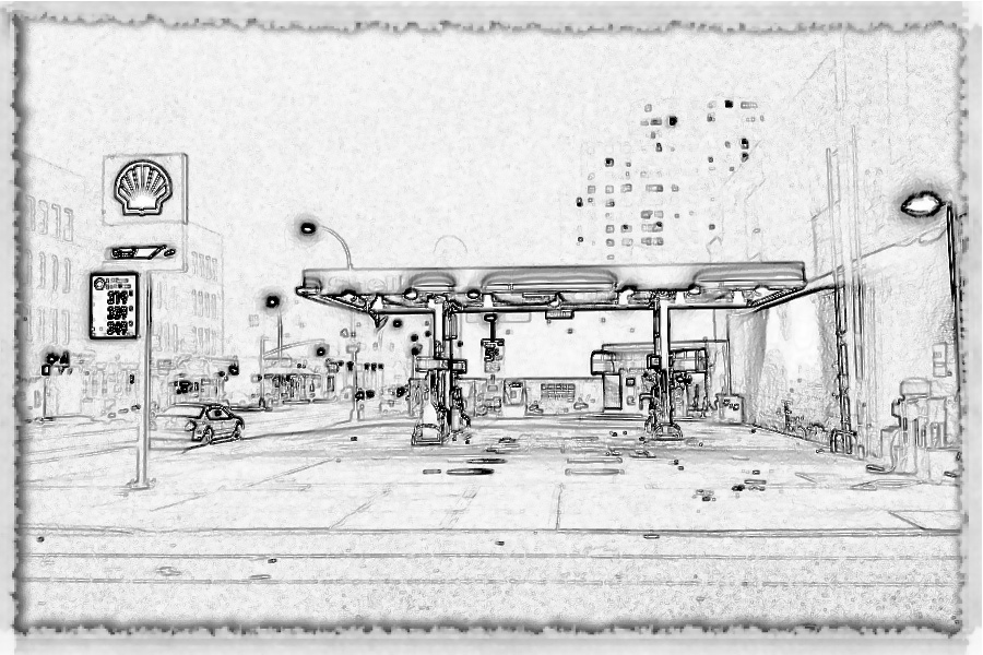 900x600 Shell Gas Station - Gas Station Sketch