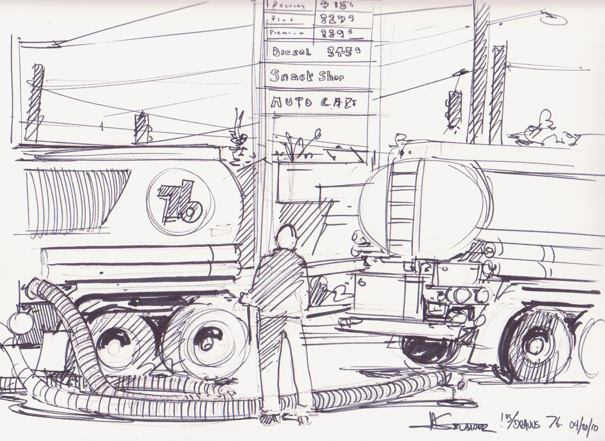 1200x874 Gas Rockets And Rabbits - Gas Station Sketch