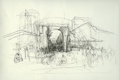 500x337 The Gate (Sketch) Ink On Paper 20 X 30 Cm 1999 Yaroslav - Gate Sketch