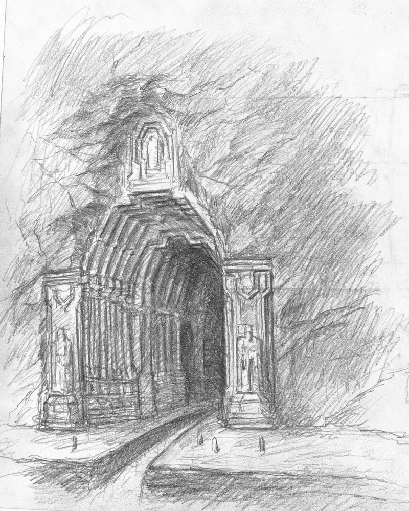 800x999 Front Gate Sketch By Turnermohan - Gate Sketch