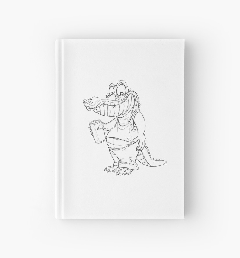 827x889 Gator Sketch Hardcover Journals By Wickedcartoons Redbubble - Gator Sketch