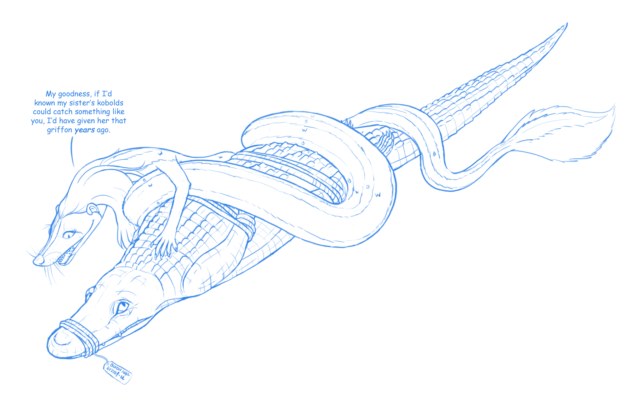 2000x1280 Nyoka And The Gator (Sketch) Weasyl - Gator Sketch