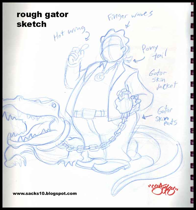 800x859 Sacks10 Gator Sketch - Gator Sketch