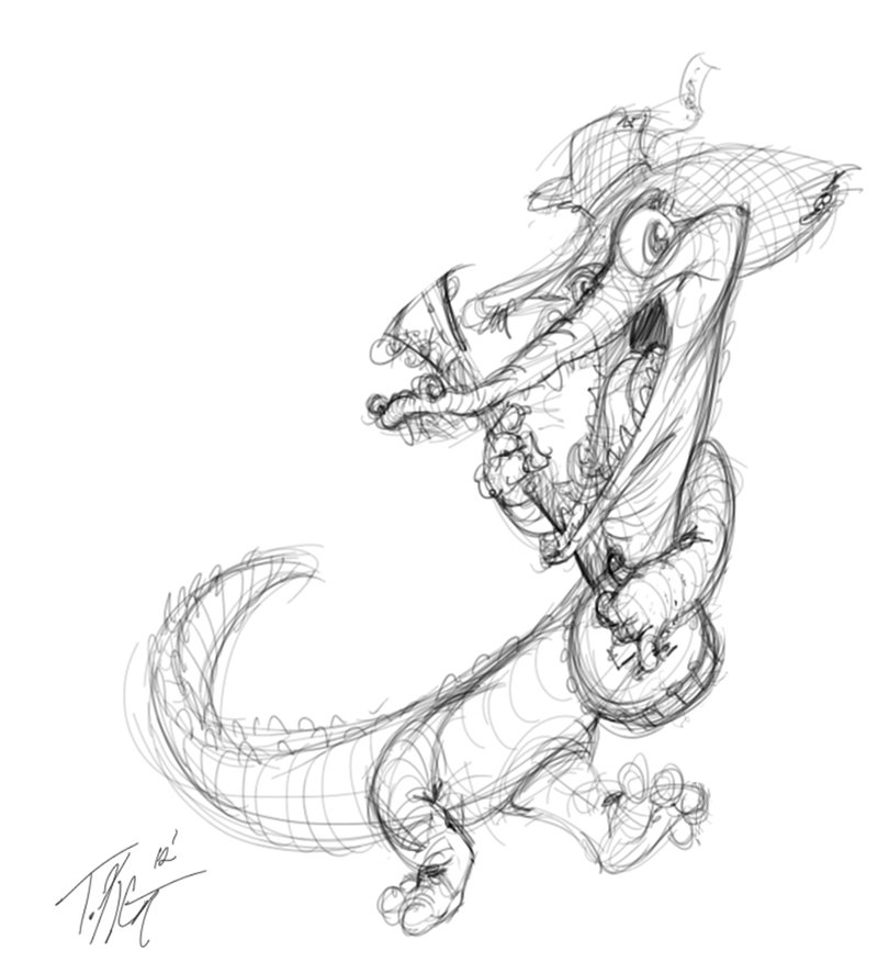 800x886 Warm Up Gator Sketch By Tkgentry - Gator Sketch