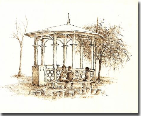 477x393 Georgianna Stout Sausalito Sketches Gazebo - Gazebo Sketch