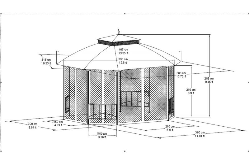 800x533 Sunjoy Harley 12 Ft. W X 10 Ft. D Metal Patio Gazebo Wayfair - Gazebo Sketch