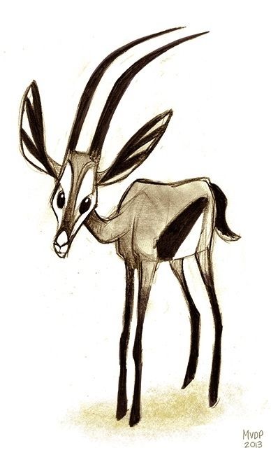 388x650 Gazelle Sketch By On @ - Gazelle Sketch