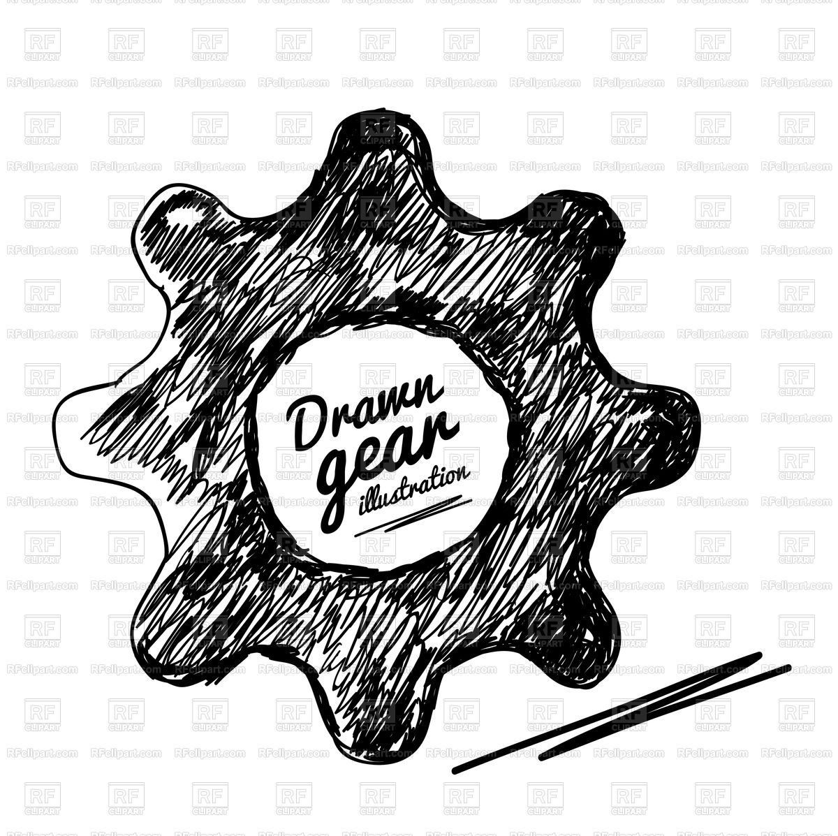 1200x1197 Gear Sketch Vector Image Vector Artwork Of Icons And Emblems - Gear Sketch