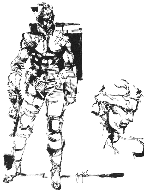 600x800 Solid Snake Sketch, Metal Gear Solid 1 Mgs Metal - Gear Sketch