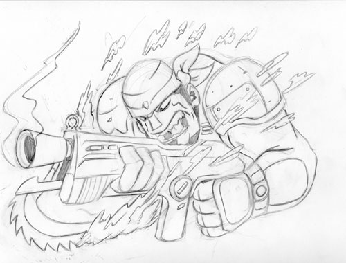 500x380 Gears Of War Sketch Art Of The Monkey - Gears Of War Sketches