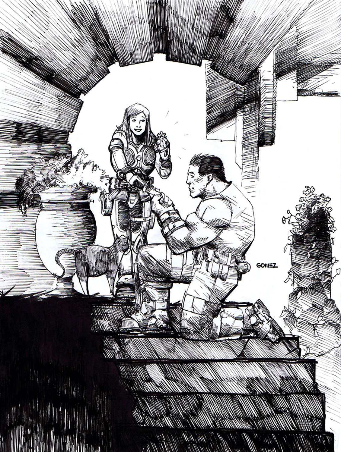 1130x1500 Gears Of War Style Wedding Proposal Commission - Gears Of War Sketches