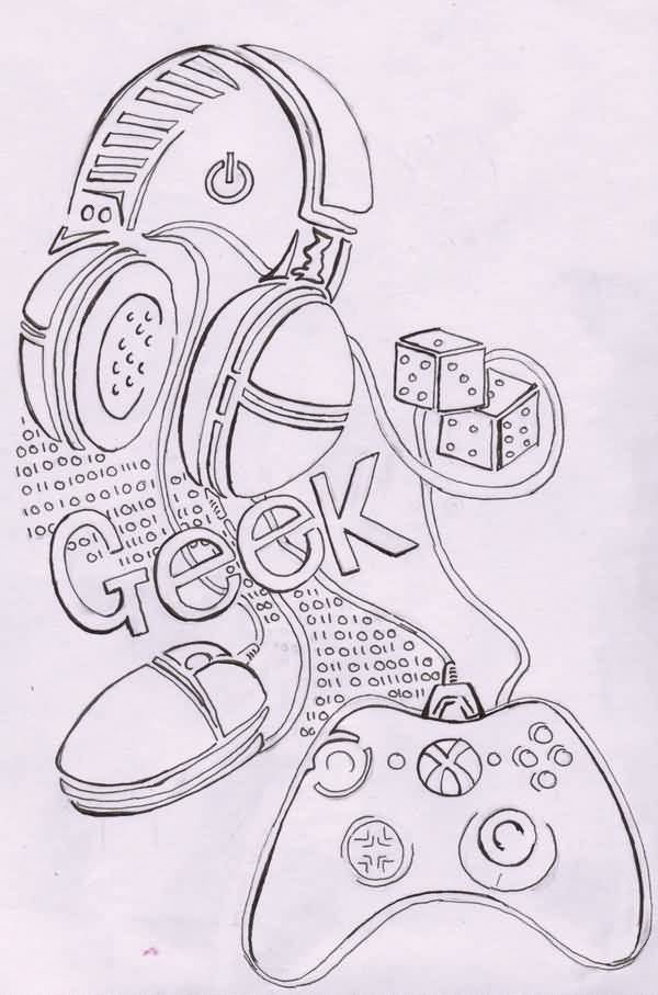 600x907 Geek Tattoo Fantastic Sketch - Geek Sketch