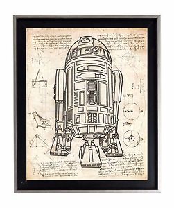 251x300 R2 D2 Star Wars Sketch Da Vinci Style Geek Cool Print Poster Ebay - Geek Sketch