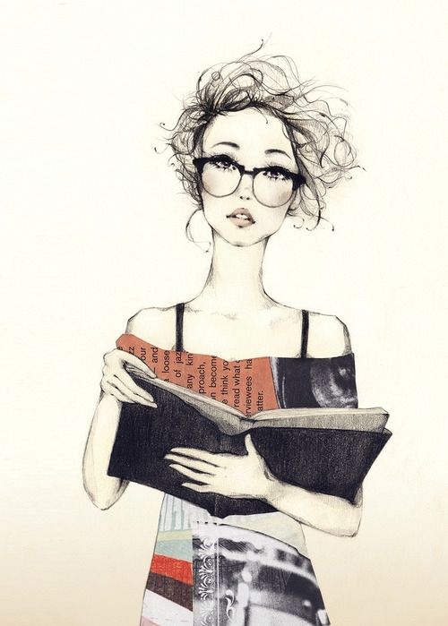 500x699 Drawing, Drawning, Geek Chic, Girl , Glasses , Sketch - Geek Sketch