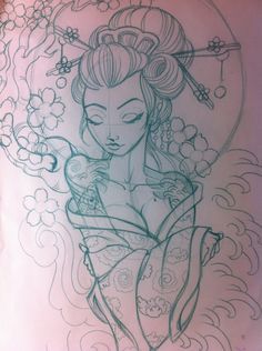 236x316 Drawn Geisha Geisha Woman - Geisha Girl Sketch