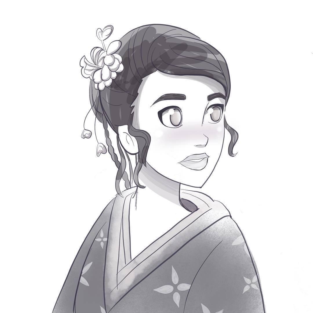 1080x1080 Sio Doodles Quick Warmup For Today - Geisha Girl Sketch