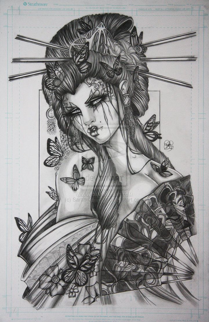 721x1108 Japanese Geisha Sketch - Geisha Sketch