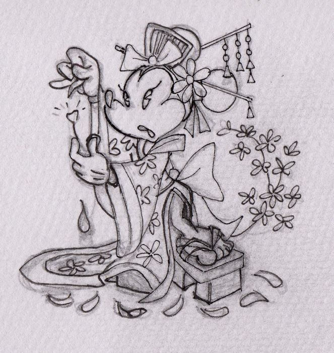 663x700 Fernandez, Toni - Geisha Sketch