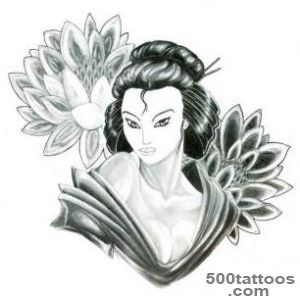 300x300 Geisha Tattoo Designs, Ideas, Meanings, Images - Geisha Tattoo Sketch