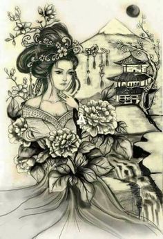 236x345 52 Japanese Geisha Tattoo Designs And Drawings With Images - Geisha Tattoo Sketch