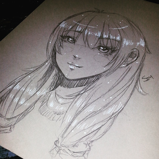 320x320 Random 15min Sketch With Mechanical Pencil And White Gel Pen On - Gel Pen Sketches