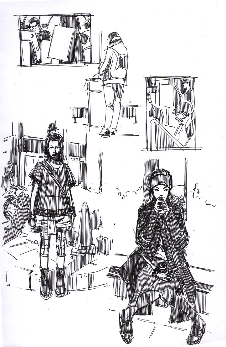 722x1107 Fun With The Muji Gel Pen 2 By Funkymonkey1945 - Gel Pen Sketches