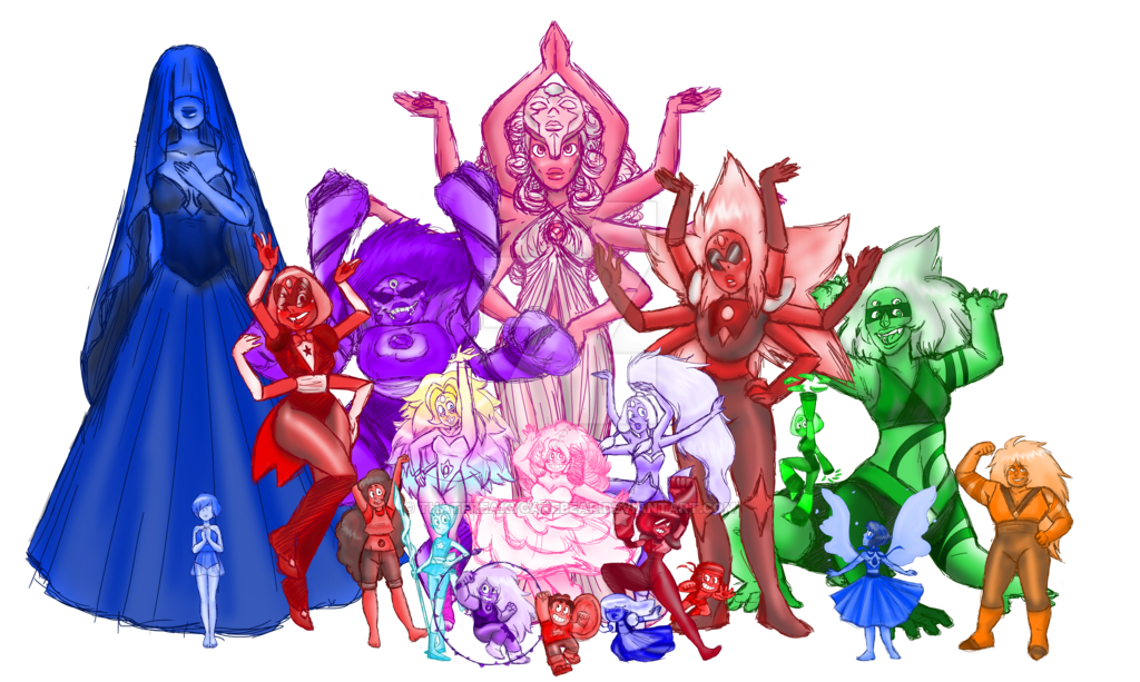 1024x613 Gem Sketch Collage (Incomplete) By Thatfreakycarebear - Gem Sketch