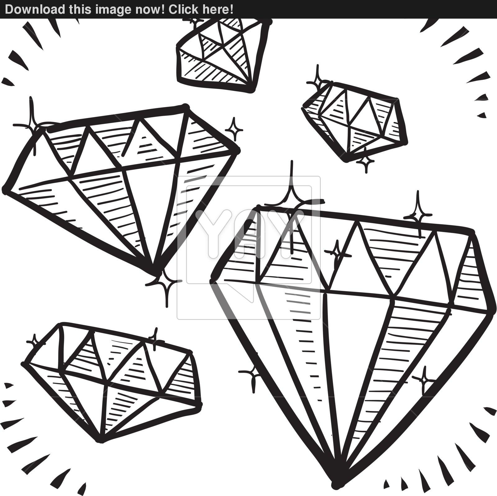 1600x1598 Diamond Gem Sketch Vector - Gem Sketch