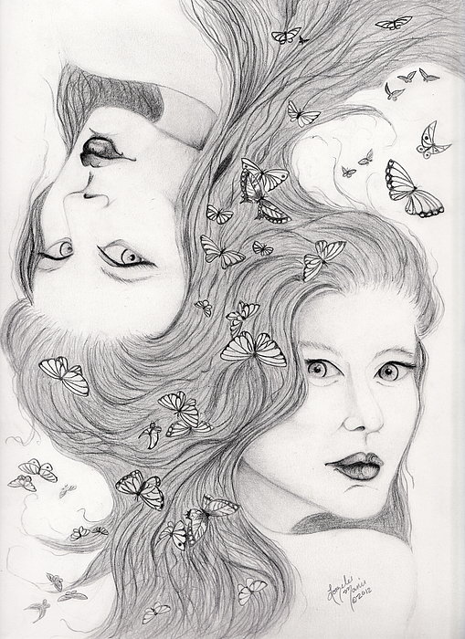 509x700 Gemini Drawing By Lorelei Marie - Gemini Sketch