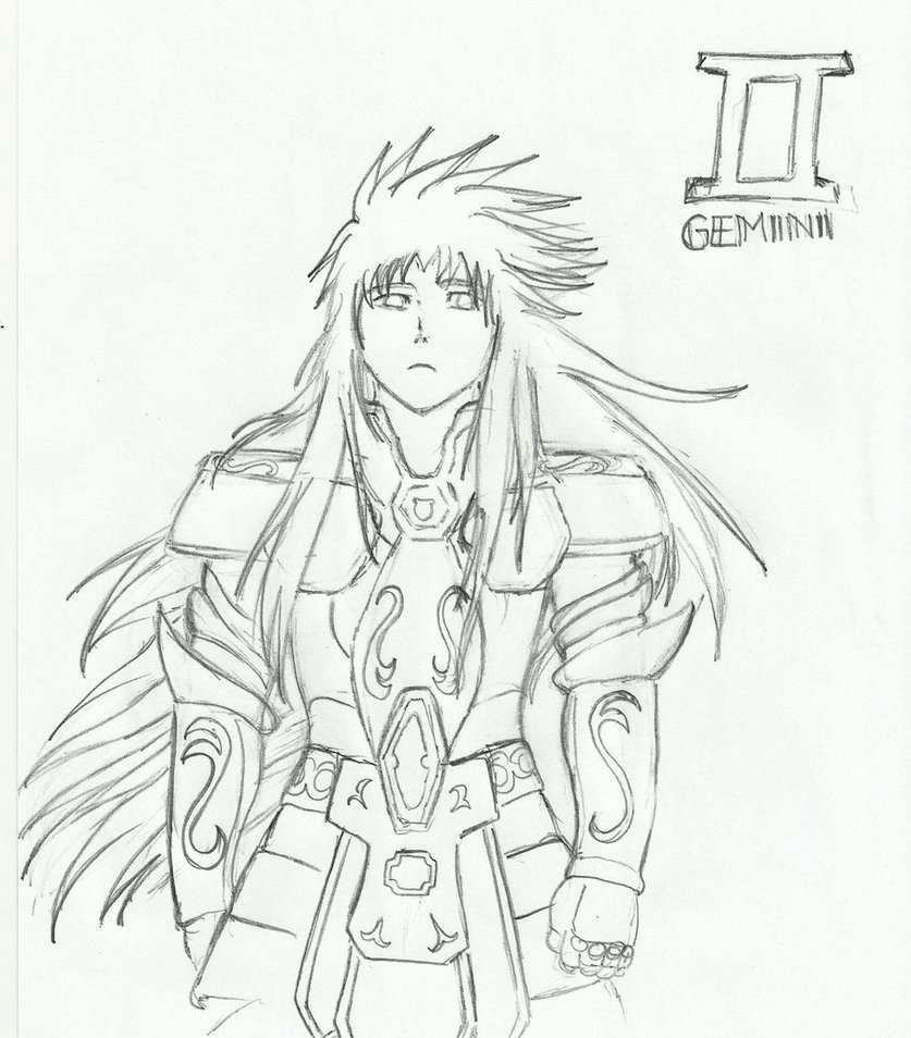 837x954 Lost Canvas Gemini Sketch By Aioros Sama - Gemini Sketch