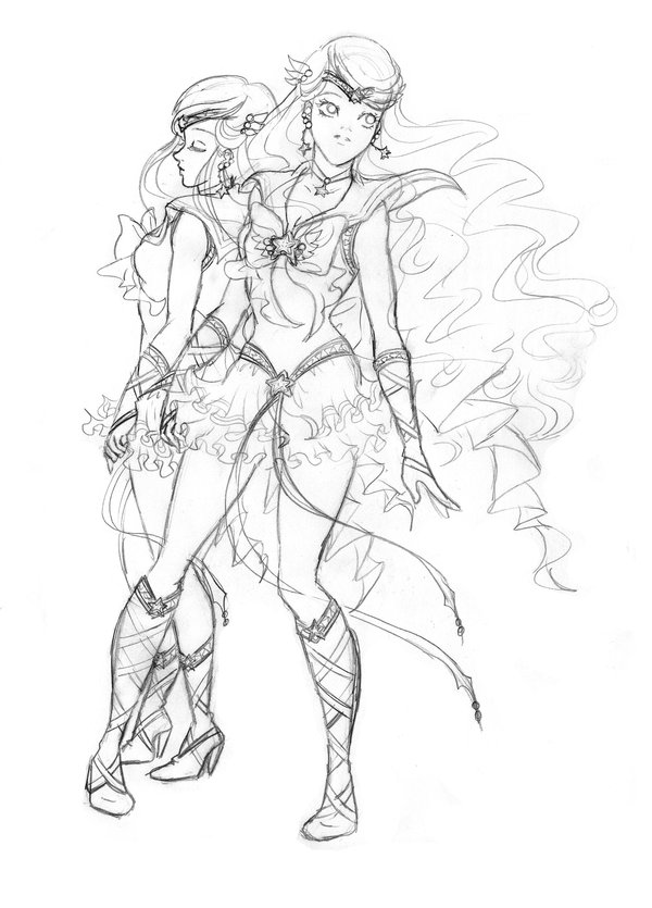600x835 Sailor Gemini Sketch By Nicolem8890 - Gemini Sketch
