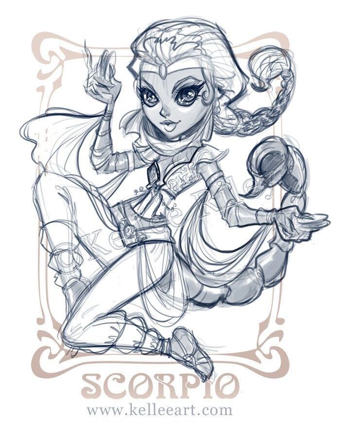 697x898 Scorpio Art Draw Zodiac Signs - Gemini Sketch