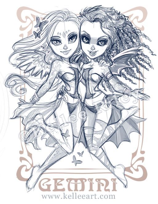 514x665 Zodiac Series - Gemini Sketch
