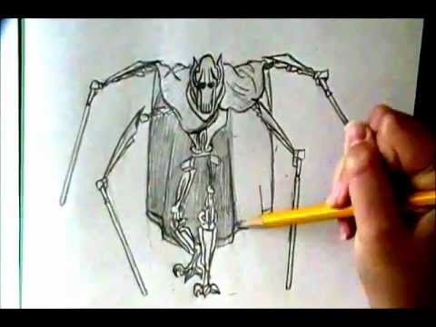 480x360 How To Draw General Grievous - General Grievous Sketch